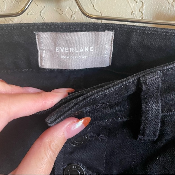 Everlane Black‎ Button Fly Wide Leg Jeans - Picture 5 of 8